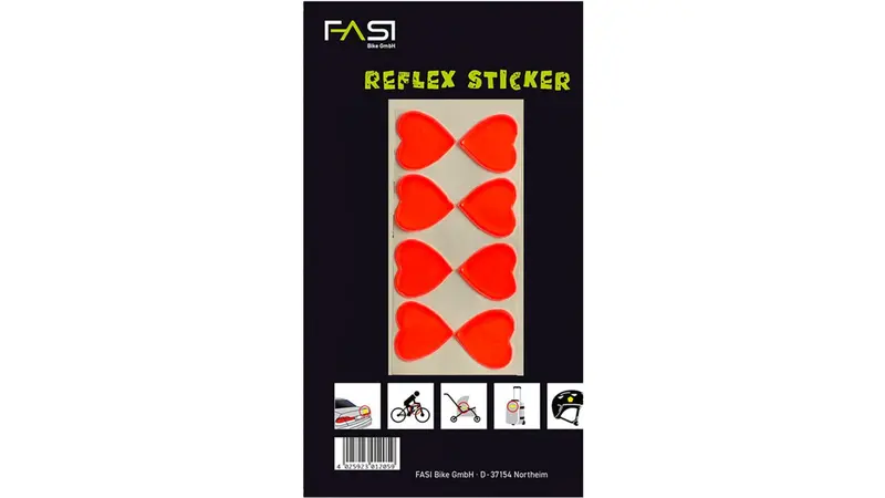 Fasi Reflective Heart Decals – High-Visibility Safety Stickers 1