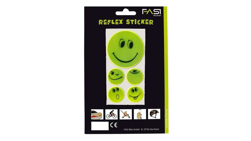 Fasi Reflective Smiley Sticker For Bikes And Helmets 1
