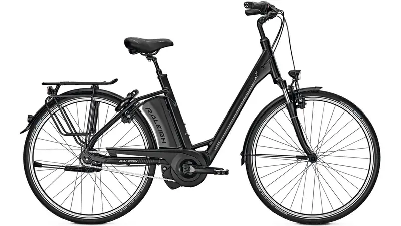 Raleigh Boston 8 Electric Bike – 17.5Ah Battery, Step-Through Wave Frame 1