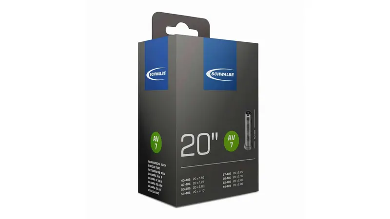 Schwalbe Av Inner Tube – 7-Inch (20") Standard Valve Tube For Kids’ & Folding Bikes 1