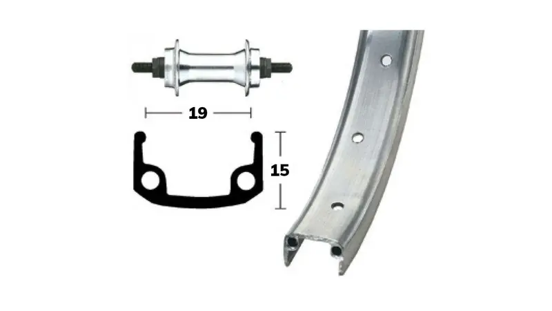 Vr 24X1.90 Rigid M21 Silver Rim With Hub 1